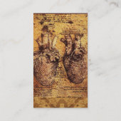 Herz und Blutgefäße Antikes Pergament Visitenkarte (Rückseite)