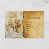 Herz und Blutgefäße Pergament Monogramm Visitenkarte (Vorderseite)