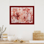 Herz und Blutgefäße , rote Leinwand Poster (Küche)