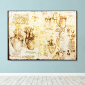 Herz und Blutgefäße, Sepia Leinwanddruck (Insitu (Holzboden))