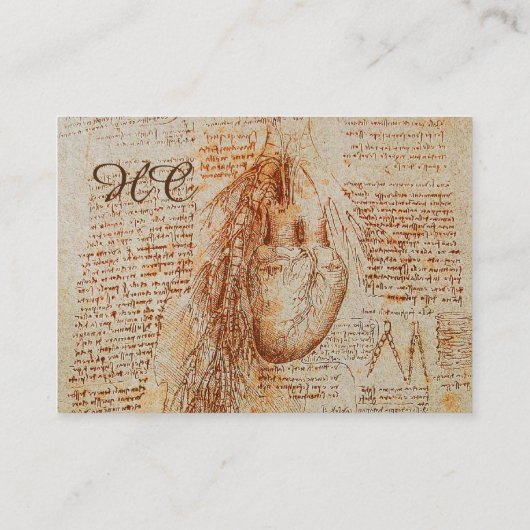 Herz und Bronchiale Arterien, medizinische Monogra Visitenkarte (Rückseite)