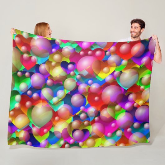 Herz und Bubbles Fleece Blanket (Beispiel)