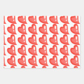 Herz- und Bugherz-Papier Geschenkpapier Set (Vorderseite)