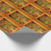 Herz- und Bugrot-grüner Glitzer Geschenkpapier (Ecke)