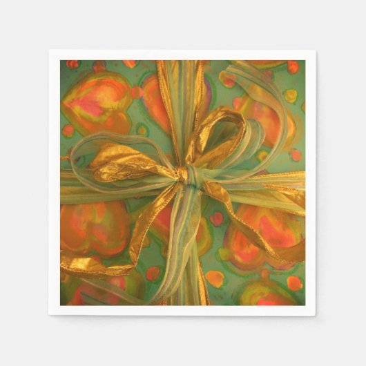 Herz und Bugrot und grüne präparierte Serviette (Vorderseite)