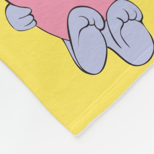 Herz und Bunne in Gelb und Rosa Mädchen Name Fleecedecke (Ecke)