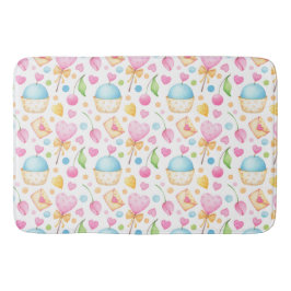 Herz und Cupcakes Delikates Wasserfarbenes Muster Badematte