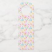 Herz und Cupcakes Delikates Wasserfarbenes Muster Flaschenanhänger (Rückseite)