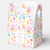 Herz und Cupcakes Delikates Wasserfarbenes Muster Geschenkschachtel (Geöffnet)