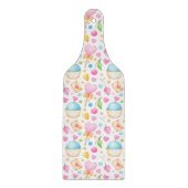 Herz und Cupcakes Delikates Wasserfarbenes Muster Schneidebrett (Vorderseite)