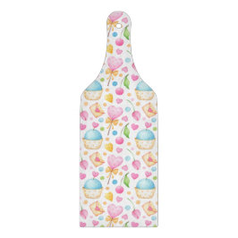 Herz und Cupcakes Delikates Wasserfarbenes Muster Schneidebrett