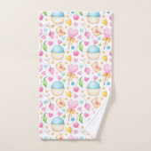 Herz und Cupcakes Süßes Aquarellmuster Badhandtuch Set (Handtuch)