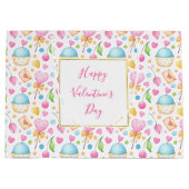 Herz und Cupcakes Süßes Aquarellmuster Große Geschenktüte (Vorderseite)