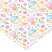 Herz und Cupcakes Süßes Aquarellmuster Kurzer Tischläufer (Ecke)