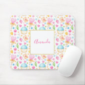 Herz und Cupcakes Süßes Aquarellmuster Mousepad (Mit Mouse)