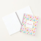Herz und Cupcakes Süßes Aquarellmuster Notizblock (Innenseite)