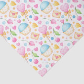 Herz und Cupcakes Süßes Aquarellmuster Seidenpapier (Ausschnitt)