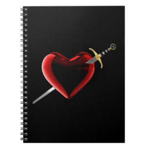 Herz-und Dagger-SpiralNotebook Notizblock