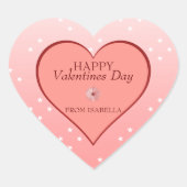 Herz und Daisy Herz-Aufkleber (Vorderseite)