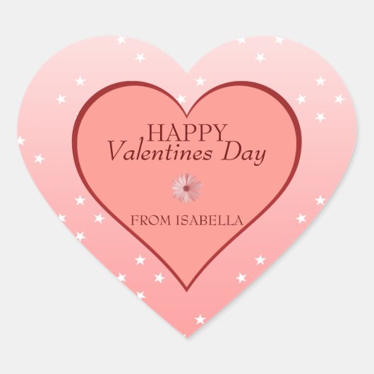 Herz und Daisy Herz-Aufkleber (Vorderseite)