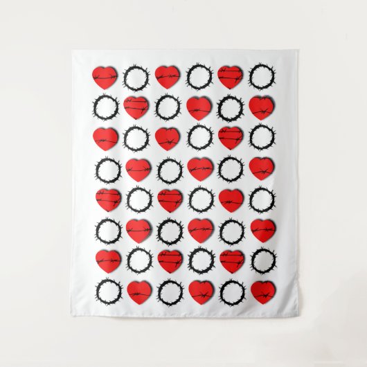 Herz und Dornenkrone Christlich Wandteppich (Vorderseite)