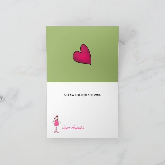 Herz und Engel Vielen Dank Note Card Dankeskarte (Innenseite)