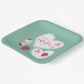 Herz und Erdbeeren Happy Valentines Day Pappteller (Gewinkelt)