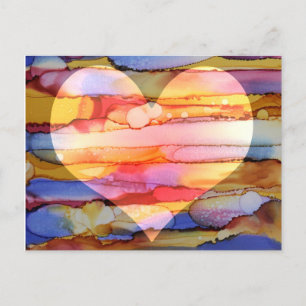 Herz und Farbe Postkarte