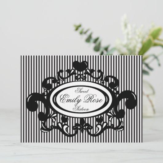 Herz und Fleur De Lys Shield Einladung (Stehend Vorderseite)