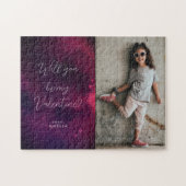 Herz und Foto Valentine Geschenk Jigsaw Puzzle (Horizontal)