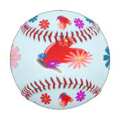 Herz und Gänse auf blau Baseball (Vorderseite)