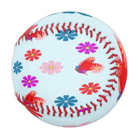 Herz und Gänse auf blau Baseball (Rückseite Links)