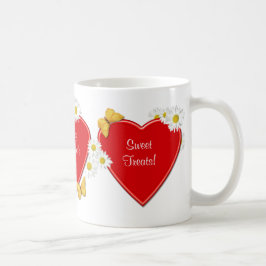 Herz-und Gänseblümchenvalentine-süße Kaffeetasse