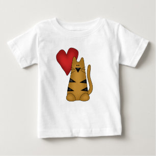Herz und gestreifte Katzen-T-Shirts und Geschenke Baby T-shirt