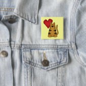 Herz und gestreifte Katzen-T-Shirts und Geschenke Button (Beispiel)