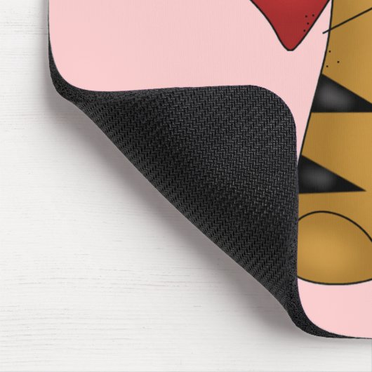 Herz und gestreifte Katzen-T-Shirts und Geschenke Mousepad (Ecke)