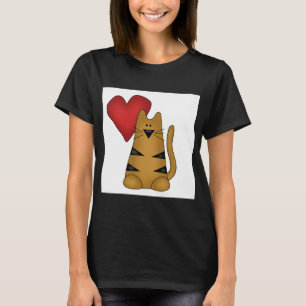 Herz und gestreifte Katzen-T-Shirts und Geschenke T-Shirt