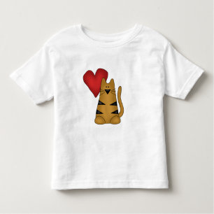 Herz und gestreifte Katzenhemden und -geschenke Kleinkind T-shirt