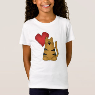 Herz und gestreifte Katzenhemden und -geschenke T-Shirt