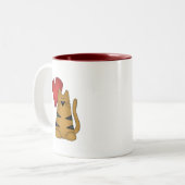 Herz und gestreifte Katzenhemden und -geschenke Zweifarbige Tasse (Vorderseite Links)