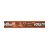 Herz und Glitzer - Kupferhochzeit Einladungsbanderole (Flach)