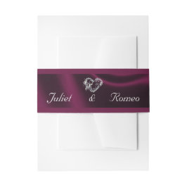 Herz und Glitzer - Lila Hochzeit Einladungsbanderole