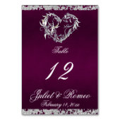 Herz und Glitzer - Tischnummer (Vorderseite)