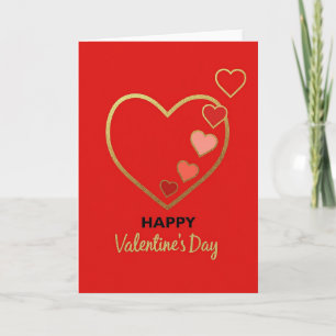 Herz und Gold Valentinstagskarte Karte