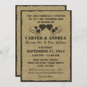 Herz und GRILLEN Hochzeitsempfang Einladung (Vorne/Hinten)