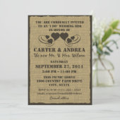 Herz und GRILLEN Hochzeitsempfang Einladung (Stehend Vorderseite)