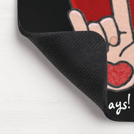 Herz und Hand - ASL für I Liebe Sie (Personalisier Mousepad (Ecke)