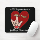 Herz und Hand - ASL für I Liebe Sie (Personalisier Mousepad (Mit Mouse)