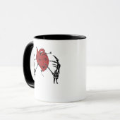 Herz und Hände - Skelett Herz Hände Tasse (Vorderseite Links)