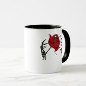 Herz und Hände - Skelett Herz Hände Tasse (VorderseiteRechts)